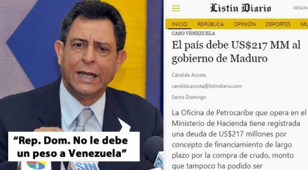 RD debe 217 Millones de dolares a Venezuela