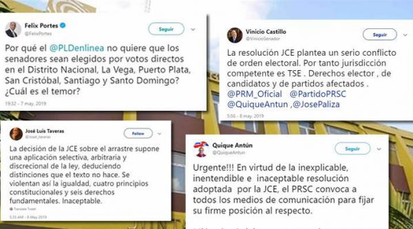 Reacciones a la imposición de JCE de mantener el arrastre en principales provincias