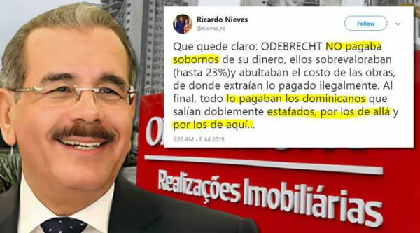 Ricardo Nieves: ‘Odebrecht no pagaba sobornos con su dinero, lo pagaban dominicanos estafados por los de aquí y por los de allá’