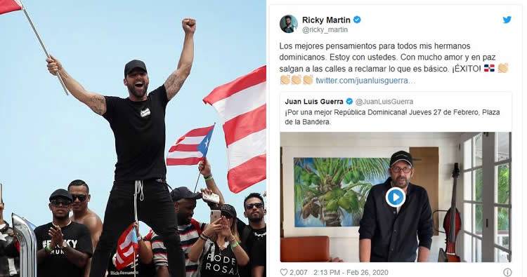 Ricky Martin a los dominicanos: ‘Salgan a las calles a reclamar’