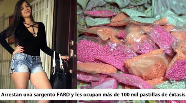 Arrestan una sargento de la Fuerzas Armadas con mas de 100 mil pastillas de éxtasis