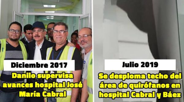 Se desploma techo del área de quirófanos en hospital Cabral y Báez