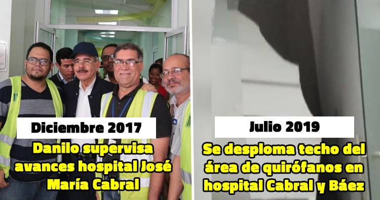 Se desploma techo del área de quirófanos en hospital Cabral y Báez