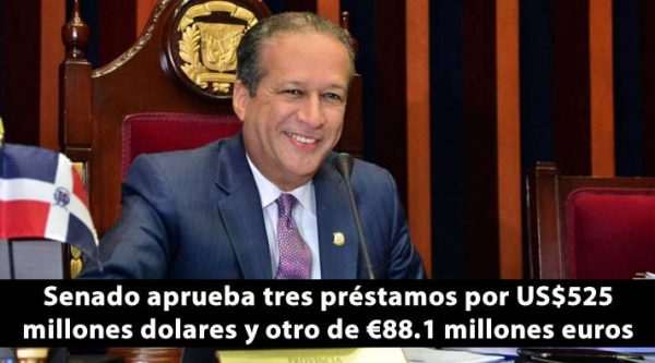 Senado aprueba tres préstamos por US$525 millones dolares y otro de €88.1 millones euros