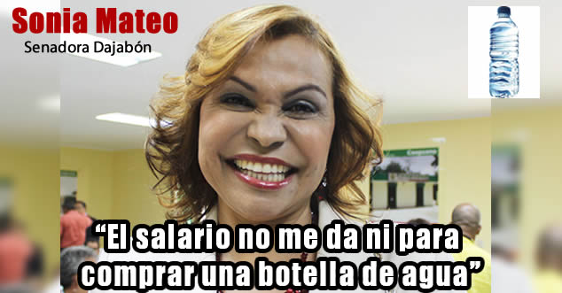 Sonia Mateo dice salario de senadora no le da ni para comprar una botella de agua