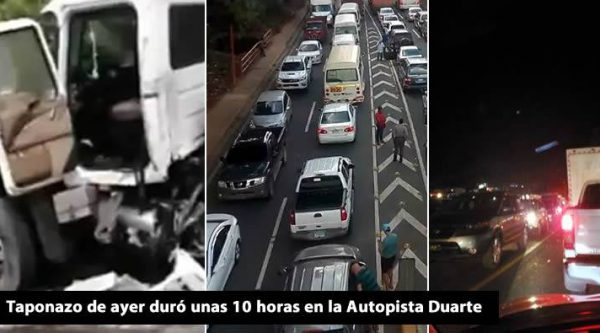 Video: Tapón de ayer duró unas 10 horas en la Autopista Duarte