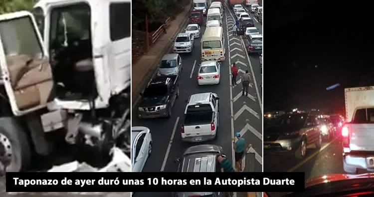Video: Tapón de ayer duró unas 10 horas en la Autopista Duarte