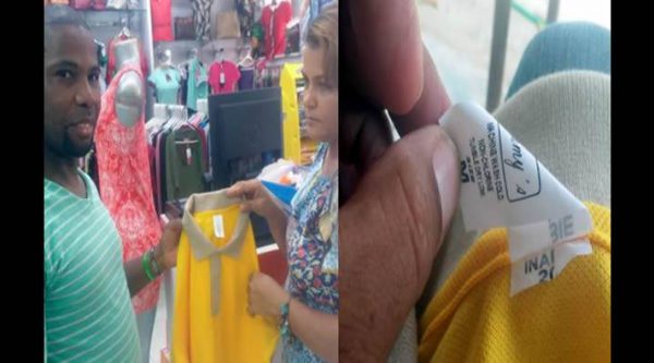 Tienda le tapa sello a uniforme escolares y le colocan otro para poderlos vender