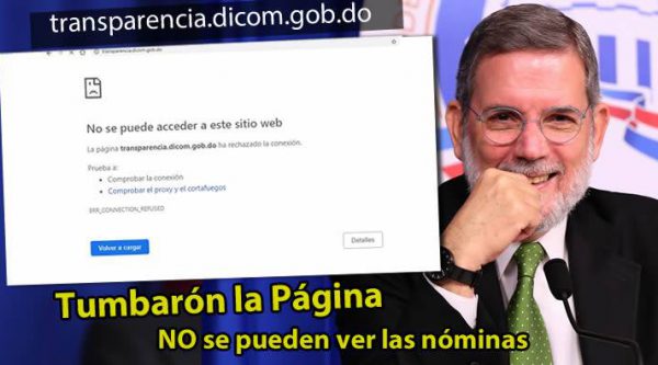 Gobierno tumba página del DICOM para evitar pueblo vea las nóminas