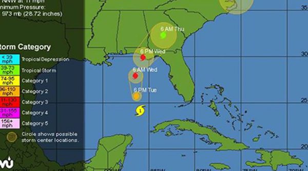 Trayectoria Huracán Michael; Se fortalece en su ruta hacia Florida