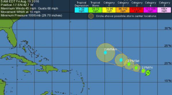 Trayectoria Tormenta tropical Fiona