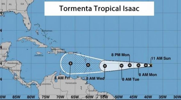 Trayectoria Tormenta Isaac