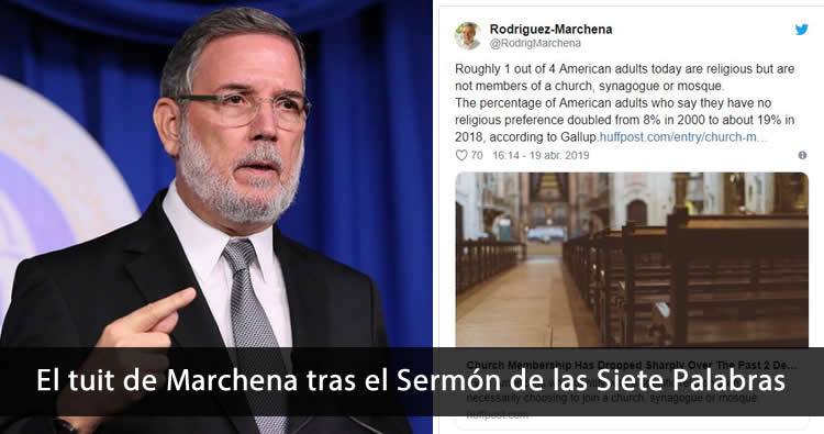El tuit en inglés de Roberto Marchena tras el Sermón de las Siete Palabras
