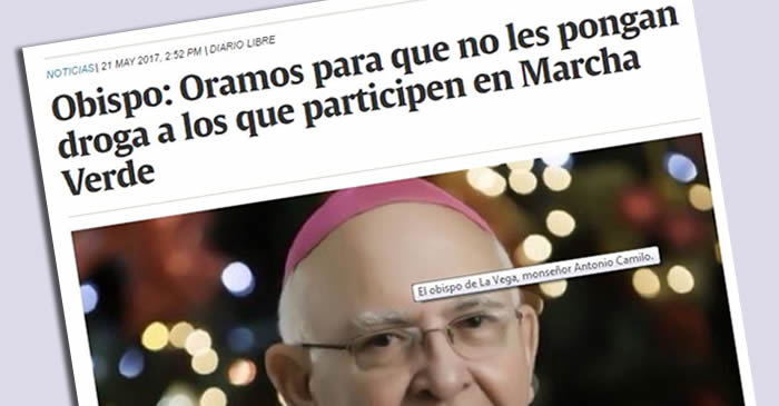 Monseñor Camilo: Oramos para que no les pongan droga a los de la Marcha Verde