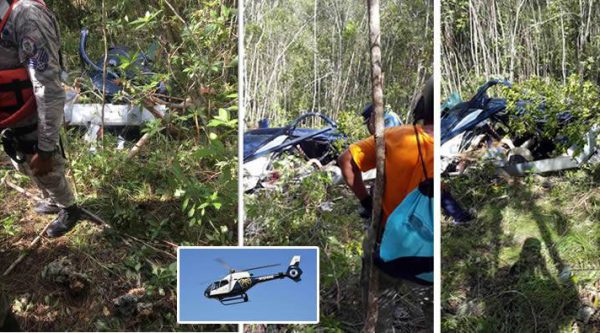 Recuperan víctimas de accidente de helicóptero