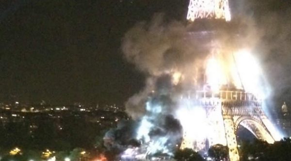 Video: incendio en la torre Eiffel