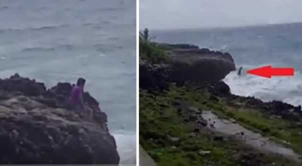 Video: Momento en que doctora se tira al mar