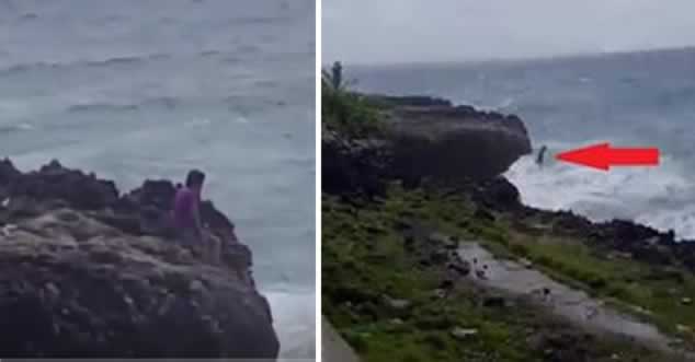 Video: Momento en que doctora se tira al mar