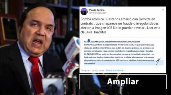 Vinicio Castillo habla sobre los amarres de Julio Cesar Castaños y Deloitte