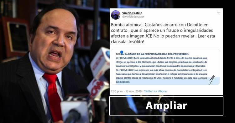 Vinicio Castillo habla sobre los amarres de Julio Cesar Castaños y Deloitte