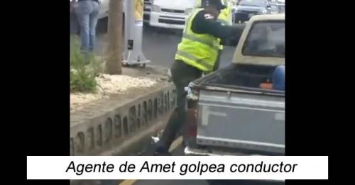 Video: Agente de AMET le dá trompá a conductor