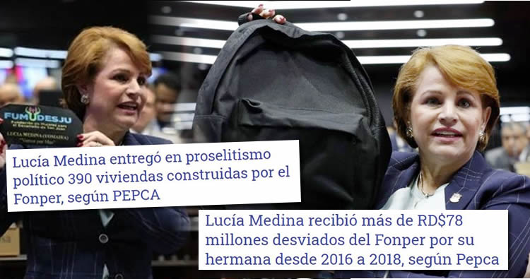 Lucía Medina recibió más de RD$78 millones desviados del Fonper por su hermana, según Pepca