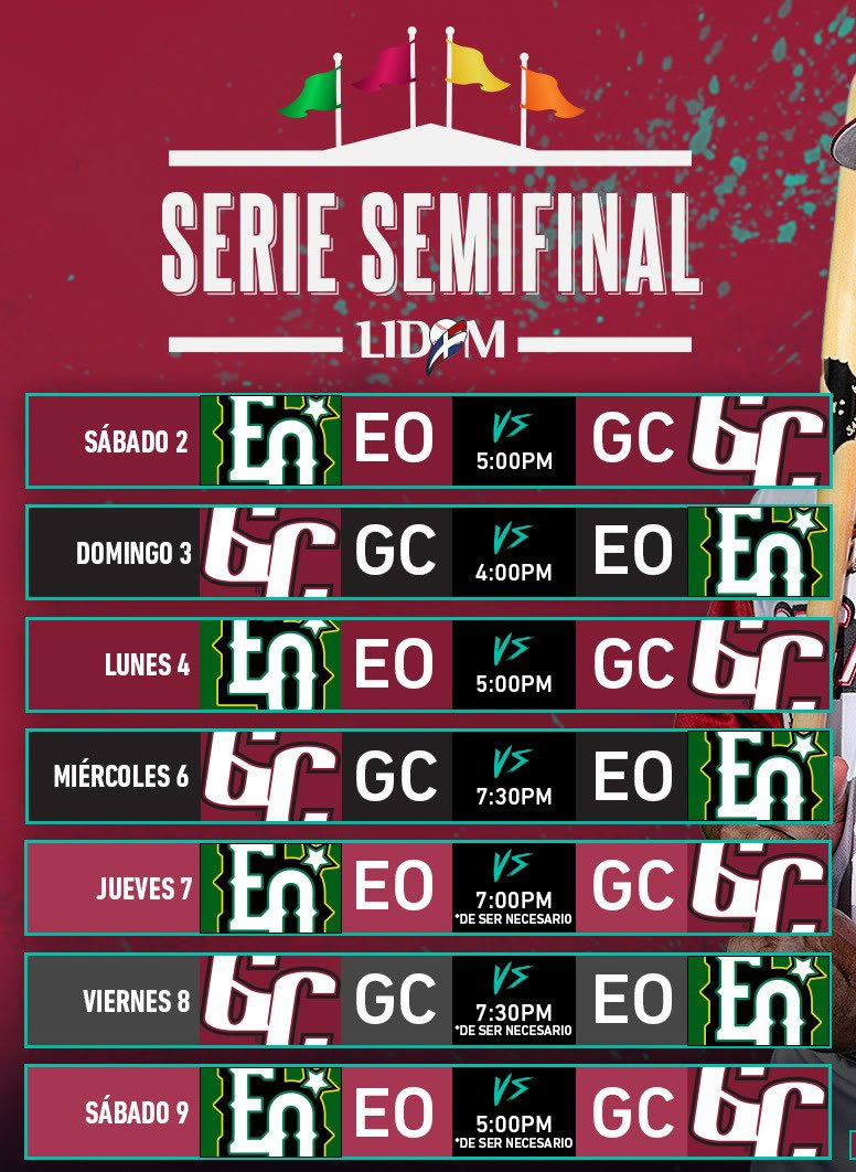 calendario serie semifinal gigantes y estrellas