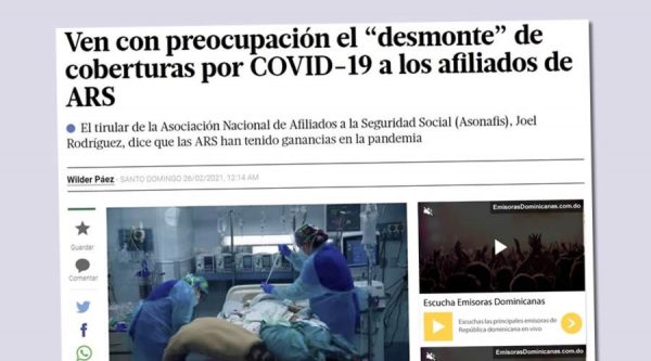 Ven con preocupación el “desmonte” de coberturas por COVID-19 a los afiliados de ARS