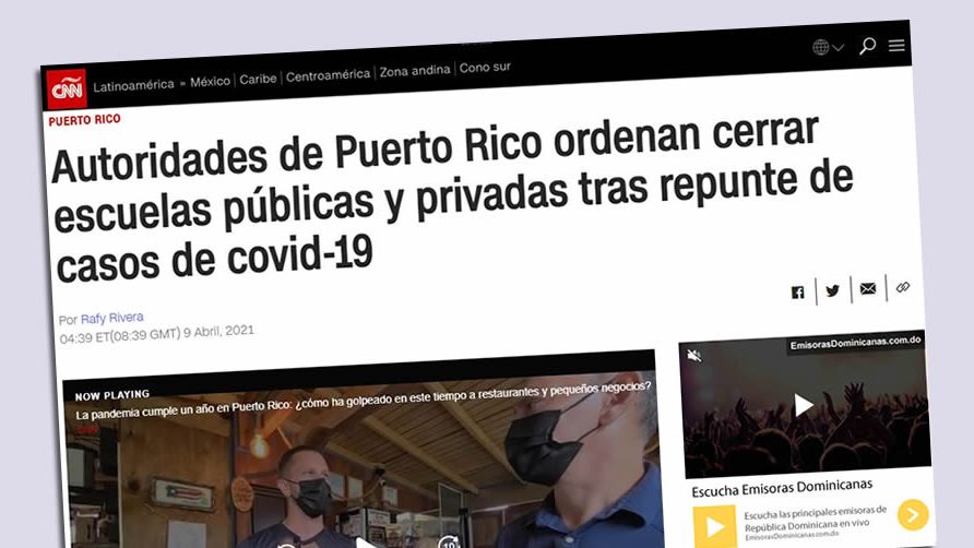 Autoridades de Puerto Rico ordenan cerrar escuelas públicas y privadas tras repunte de casos de covid-19