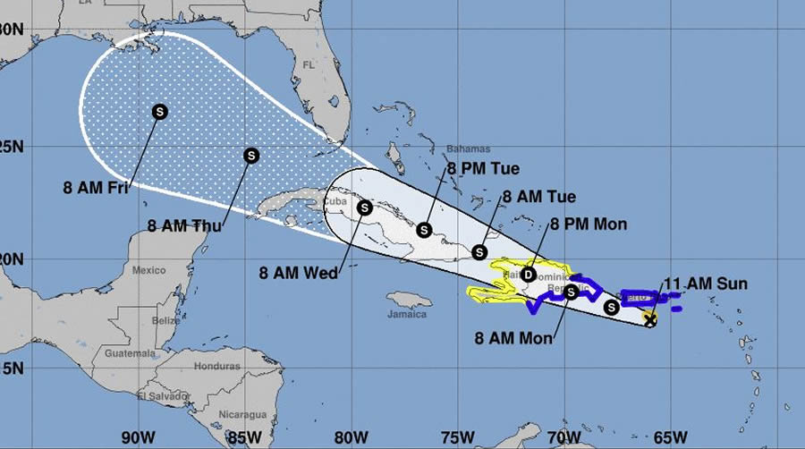 trayectoria tormenta grace 15 8 2021 11am