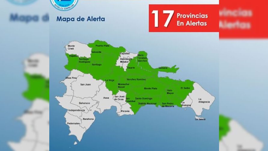 COE pone en alerta verde 17 provincias