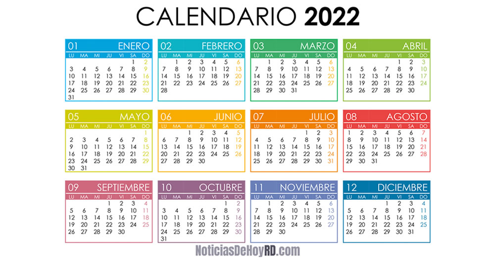 calendario 2022 dias feriados rd