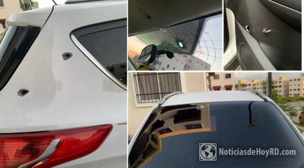 Hombre denuncia que balearon su carro mientras iba con su hijo