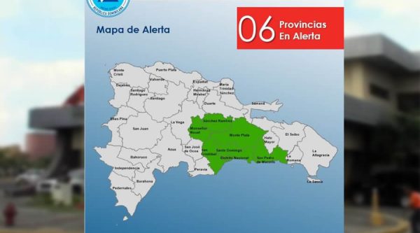 COE aumenta a seis las provincias en alerta verde