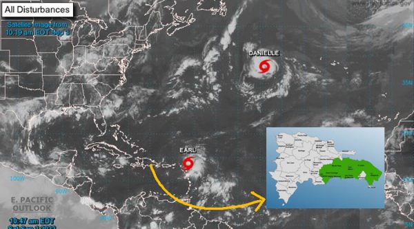 COE emite alerta verde a siete provincias por tormenta tropical Earl