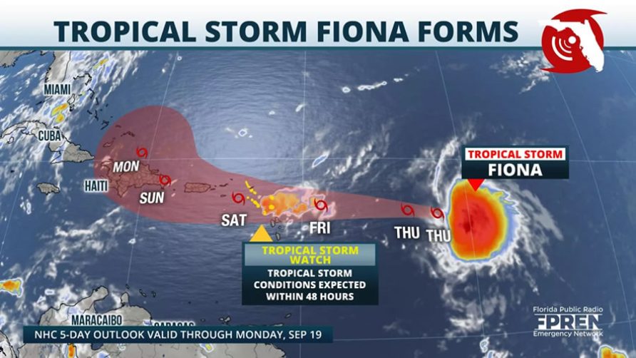 Tormenta Fiona podría sentirse en República Dominicana desde el domingo