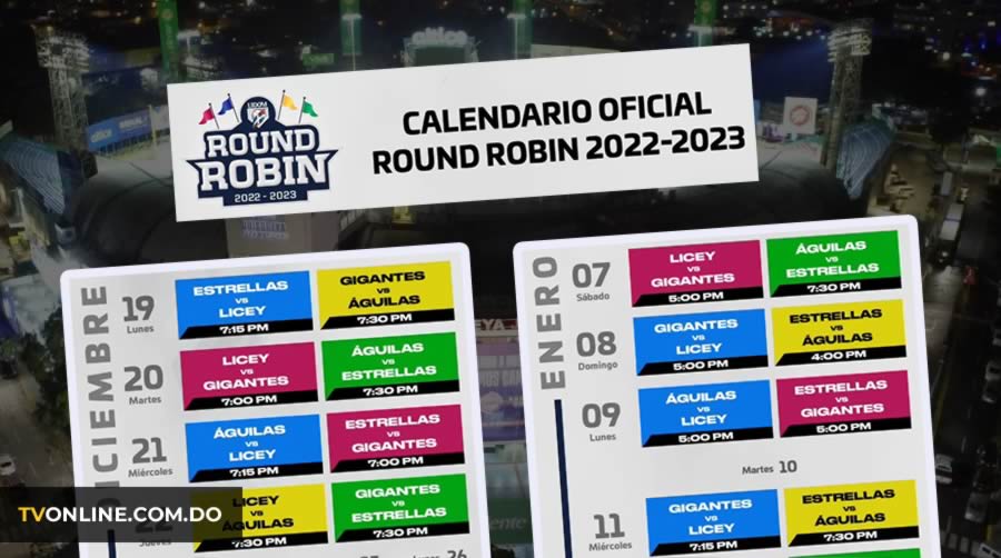 Calendario Lidom Round Robin 2022 2023