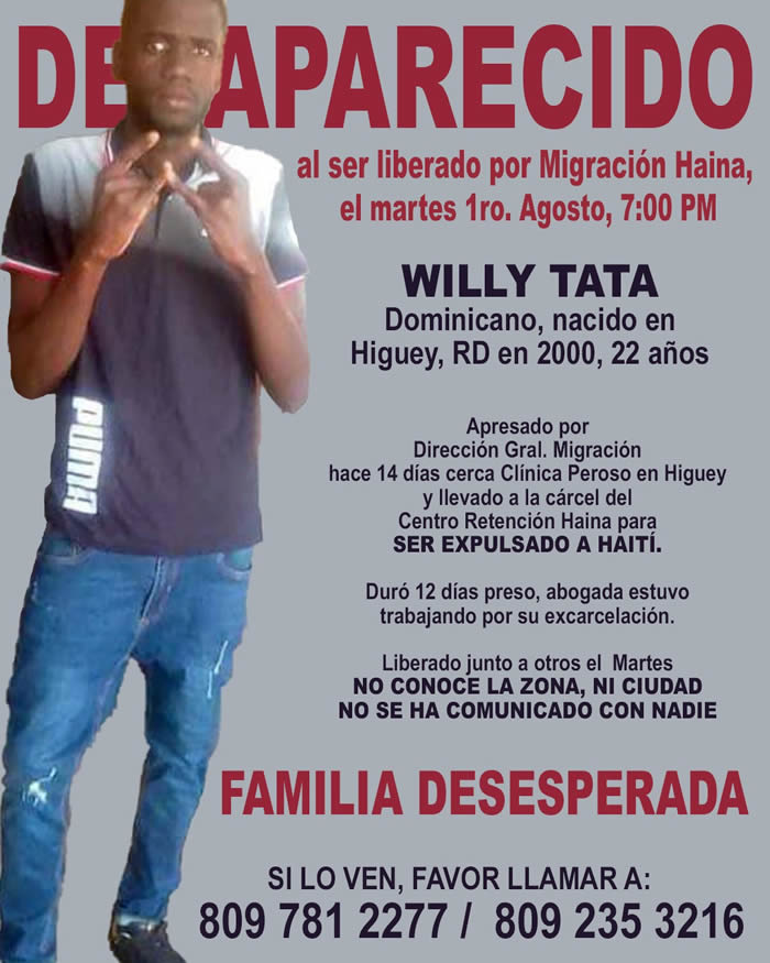 Caso Willy Tata desaparecido
