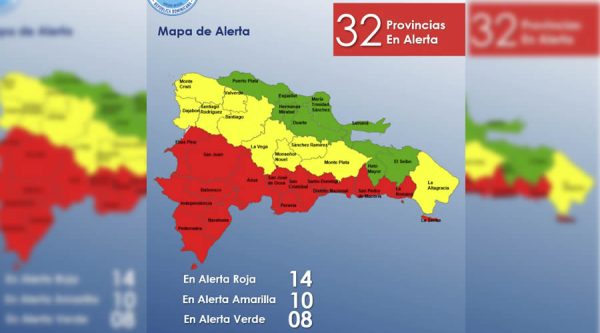 El COE coloca 14 provincias en alerta roja