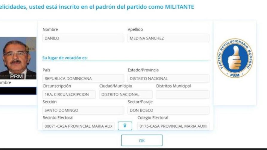 PRM dice alguien inscribió a Danilo Medina y Leonel Fernández dentro de su padrón para tratar de dañar
